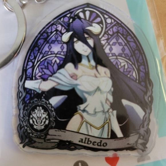 3 Overlord Keychains Ainz Ooal Gown Albedo Shalltear Bloodfallen - Picture 4 of 6
